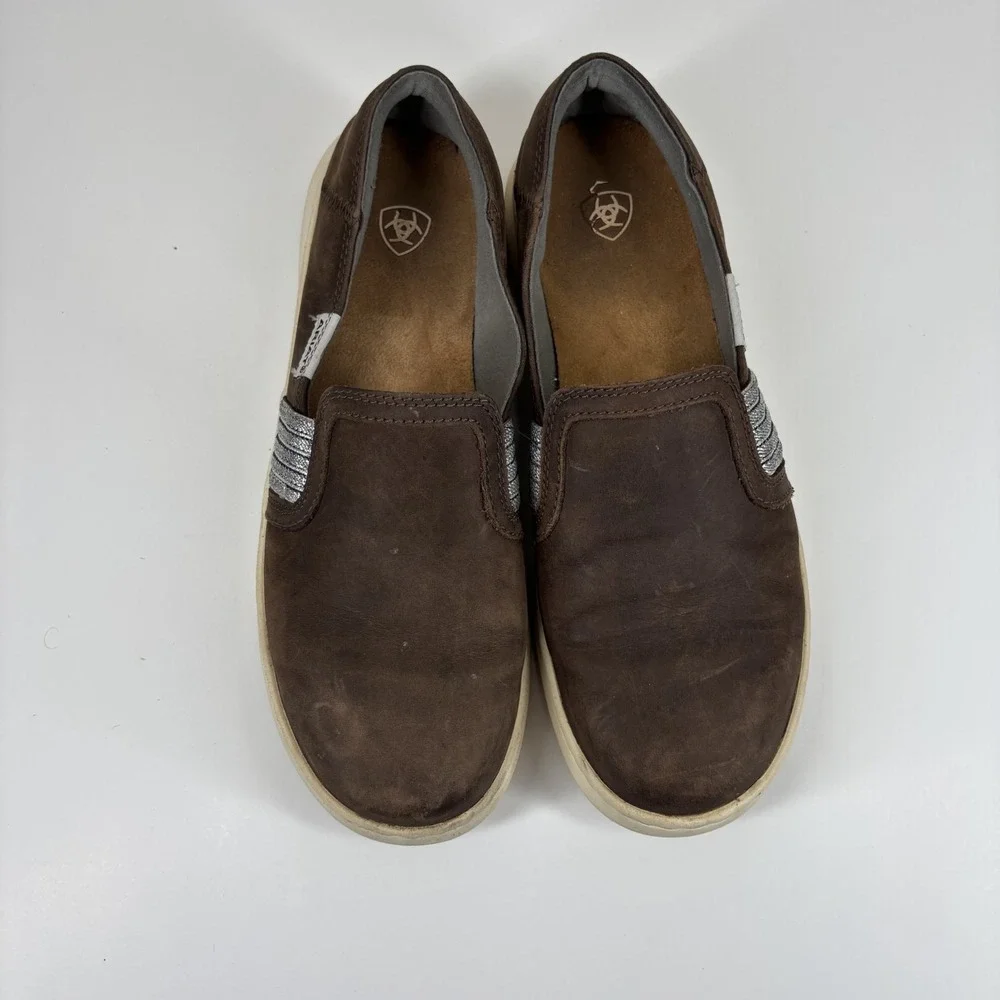 Ariat Ryder Cruiser Women's US 9B Palm/Brown Leather Comfort Slip-On Loafer Shoe